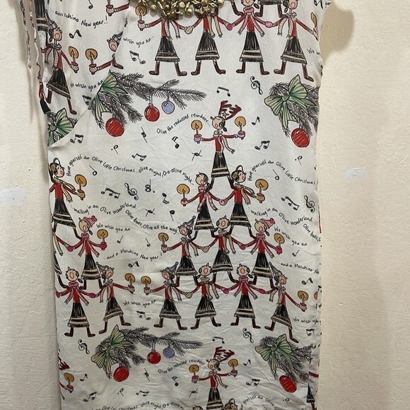 Vintage 90's Moschino Jeans Silk Dress Olive Oyl Christmas Moschino New Year - M - Picture 7 of 15